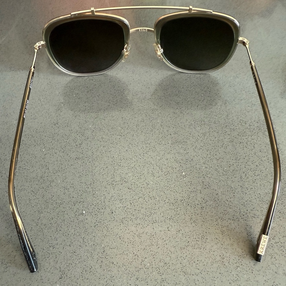 NWOT KREWE Breton Aviator Sunglasses in Matcha/Pine. Polarized. - Picture 6 of 8